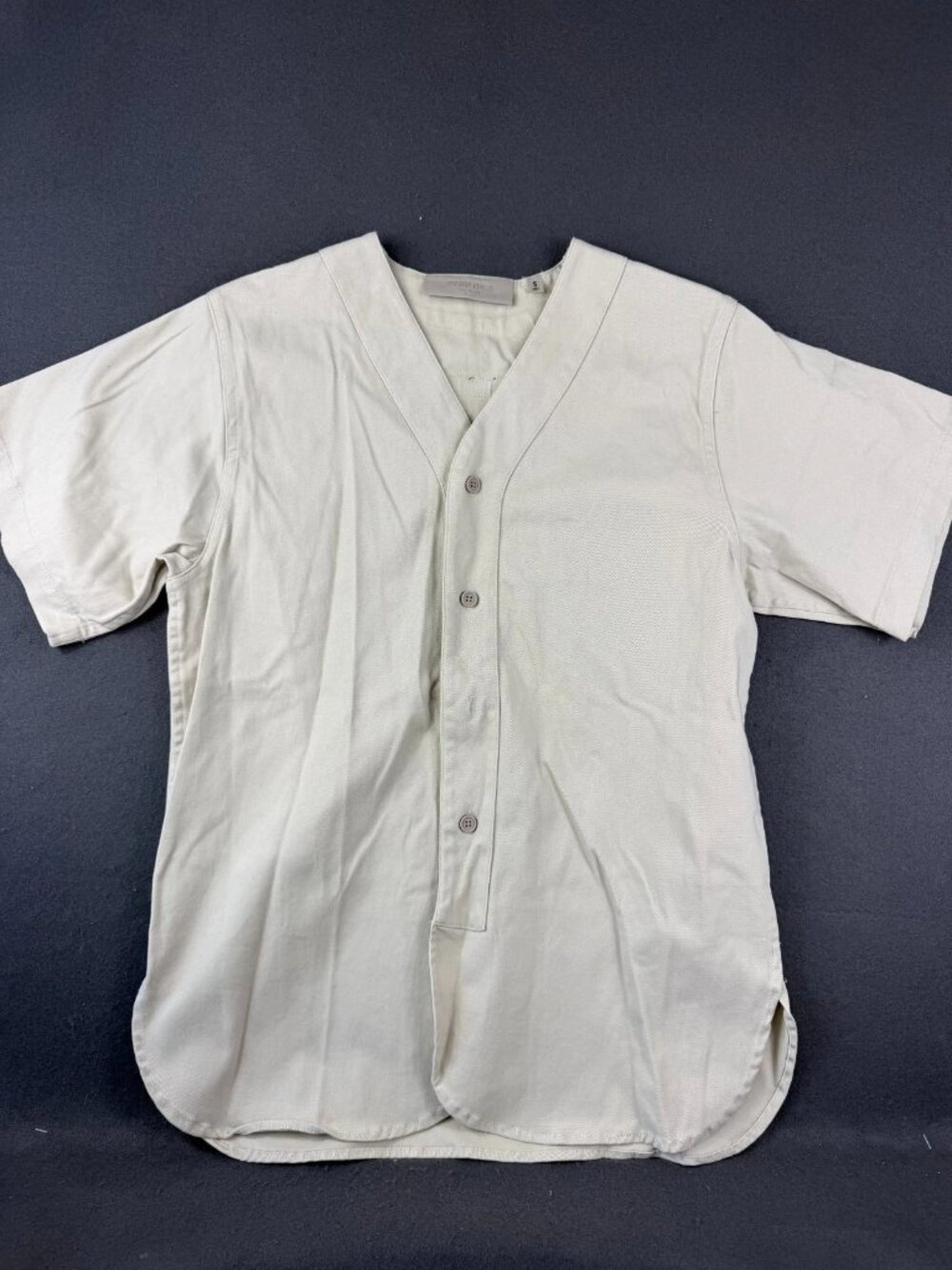 Fear Of God Essentials Womens Wheat Boy Scout Stretch Baseball Jersey Shirt S